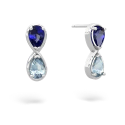 Lab Sapphire Infinity 14K White Gold earrings E5050