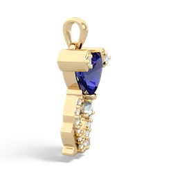 Lab Sapphire Puppy Love 14K Yellow Gold pendant P5800