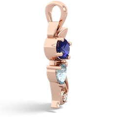 Lab Sapphire Kitten 14K Rose Gold pendant P5780