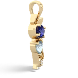 Lab Sapphire Kitten 14K Yellow Gold pendant P5780