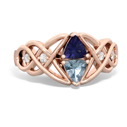 Lab Sapphire Keepsake Celtic Knot 14K Rose Gold ring R5300