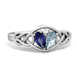 Lab Sapphire Celtic Love Knot 14K White Gold ring R5420