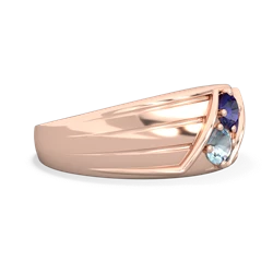 Lab Sapphire Men's Streamline 14K Rose Gold ring R0460