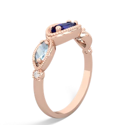 Lab Sapphire Milgrain Marquise 14K Rose Gold ring R5700