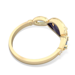 Lab Sapphire Milgrain Marquise 14K Yellow Gold ring R5700