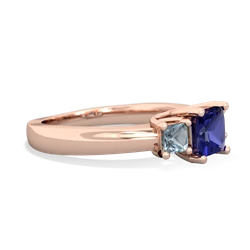 Lab Sapphire Three Stone Trellis 14K Rose Gold ring R4015