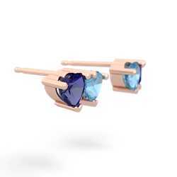 Lab Sapphire Sweethearts 14K Rose Gold earrings E5260