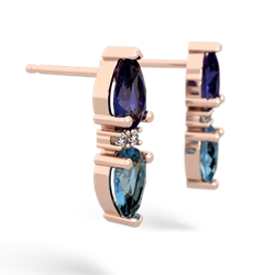 Lab Sapphire Bowtie Drop 14K Rose Gold earrings E0865