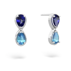 Lab Sapphire Infinity 14K White Gold earrings E5050