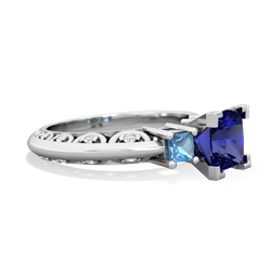 Lab Sapphire Eternal Embrace Engagement 14K White Gold ring C2001