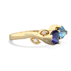 Lab Sapphire Floral Elegance 14K Yellow Gold ring R5790