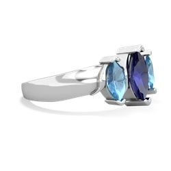 Lab Sapphire Three Peeks 14K White Gold ring R2433