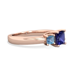 Lab Sapphire Three Stone Trellis 14K Rose Gold ring R4015