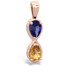 Lab Sapphire Infinity 14K Rose Gold pendant P5050