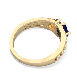 Lab Sapphire Heart To Heart 14K Yellow Gold ring R3342