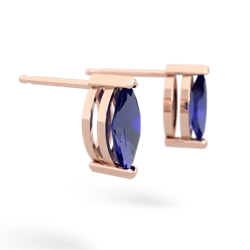 Lab Sapphire 8X4mm Marquise Stud 14K Rose Gold earrings E1701