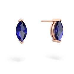 Lab Sapphire 8X4mm Marquise Stud 14K Rose Gold earrings E1701