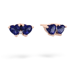 Lab Sapphire Sweethearts 14K Rose Gold earrings E5260