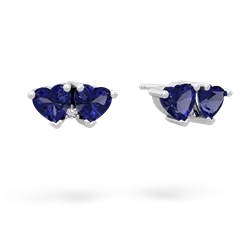 Lab Sapphire Sweethearts 14K White Gold earrings E5260