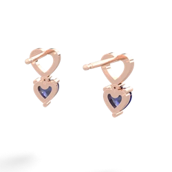 Lab Sapphire Four Hearts 14K Rose Gold earrings E2558