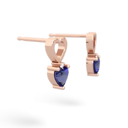 Lab Sapphire Four Hearts 14K Rose Gold earrings E2558