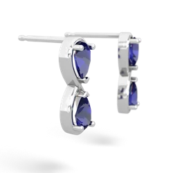 Lab Sapphire Infinity 14K White Gold earrings E5050