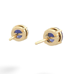 Lab Sapphire 6Mm Round Stud 14K Yellow Gold earrings E1786