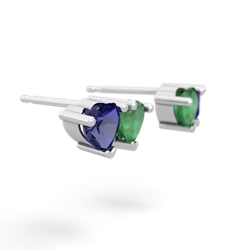 Lab Sapphire Sweethearts 14K White Gold earrings E5260