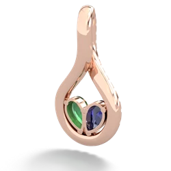 Lab Sapphire Pave Twist 'One Heart' 14K Rose Gold pendant P5360