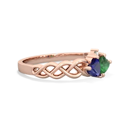 Lab Sapphire Heart To Heart Braid 14K Rose Gold ring R5870