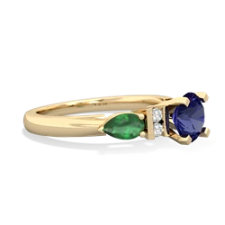 Lab Sapphire 6Mm Round Eternal Embrace Engagement 14K Yellow Gold ring R2005