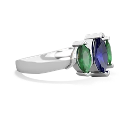 Lab Sapphire Three Peeks 14K White Gold ring R2433