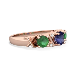 Lab Sapphire Hugs And Kisses 14K Rose Gold ring R5016