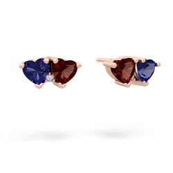 Lab Sapphire Sweethearts 14K Rose Gold earrings E5260