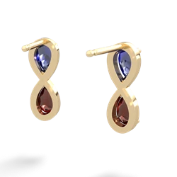 Lab Sapphire Infinity 14K Yellow Gold earrings E5050