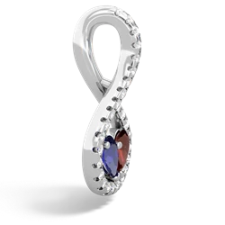 Lab Sapphire Pave Twist 'One Heart' 14K White Gold pendant P5360