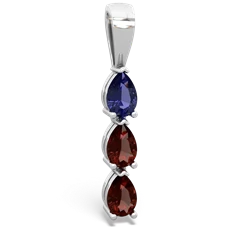 Lab Sapphire Dew Drops 14K White Gold pendant P2251