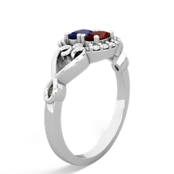 Lab Sapphire Love Nest 14K White Gold ring R5860