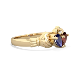 Lab Sapphire 'Our Heart' Claddagh 14K Yellow Gold ring R2388