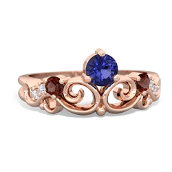 Lab Sapphire Crown Keepsake 14K Rose Gold ring R5740