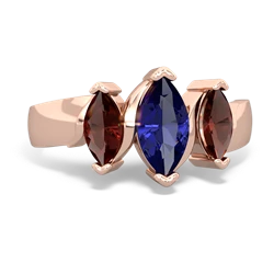 Lab Sapphire Three Peeks 14K Rose Gold ring R2433