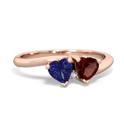 Lab Sapphire Sweethearts 14K Rose Gold ring R5260