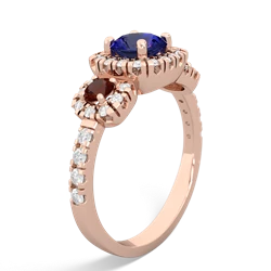 Lab Sapphire Regal Halo 14K Rose Gold ring R5350