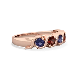 Lab Sapphire Anniversary Band 14K Rose Gold ring R2089