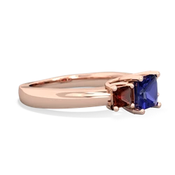 Lab Sapphire Three Stone Trellis 14K Rose Gold ring R4015