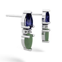 Lab Sapphire Bowtie Drop 14K White Gold earrings E0865