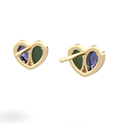 Lab Sapphire 'Our Heart' 14K Yellow Gold earrings E5072