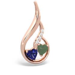 Lab Sapphire Keepsake Curves 14K Rose Gold pendant P5450