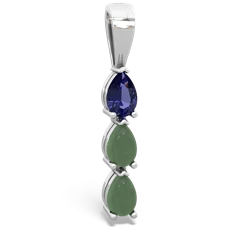 Lab Sapphire Dew Drops 14K White Gold pendant P2251