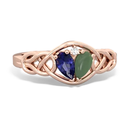 Lab Sapphire Celtic Love Knot 14K Rose Gold ring R5420